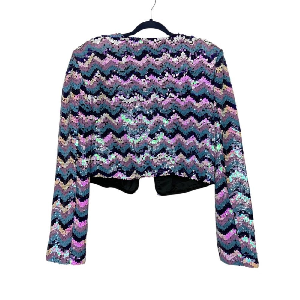 Nasty Gal Multicolor Sequin Chevron Blazer - Picture 6 of 8
